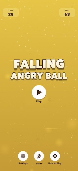 Falling Angry Ball Splash Screen